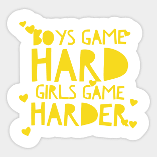 boys game harder girls game harder Sticker